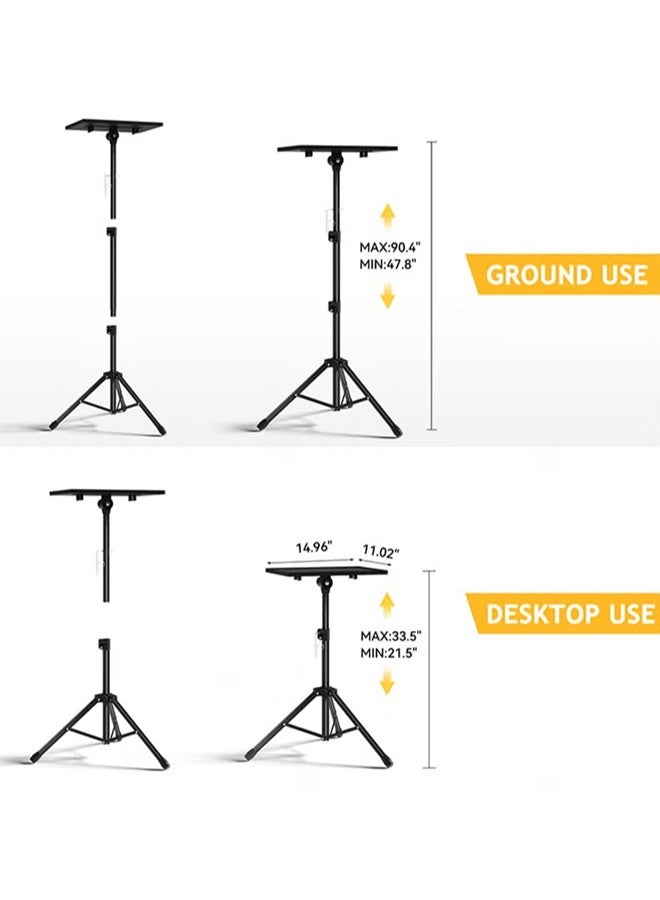 dida-cosmos Adjustable Projector Stand Tripod,Laptop Tripod with Phone Holder,Adjustable Laptop Floor Stand for Home/Stage/Studio - Image 4